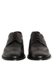 Dolce & Gabbana Schwarze Leder Derby-Schnürschuhe mit Stickerei