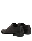 Dolce & Gabbana Schwarze Leder Derby-Schnürschuhe mit Stickerei