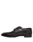 Dolce & Gabbana Schwarze Leder Derby-Schnürschuhe mit Stickerei