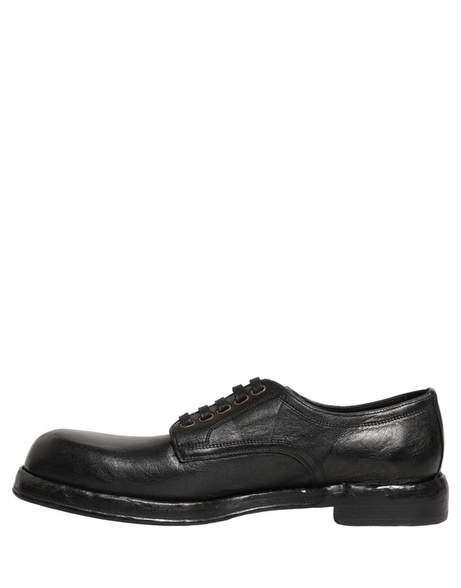 Dolce & Gabbana Schwarze Leder Schnür-Derby-Anzugschuhe für Herren