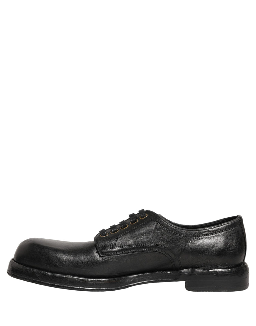 Dolce & Gabbana Schwarze Leder Schnür-Derby-Anzugschuhe für Herren
