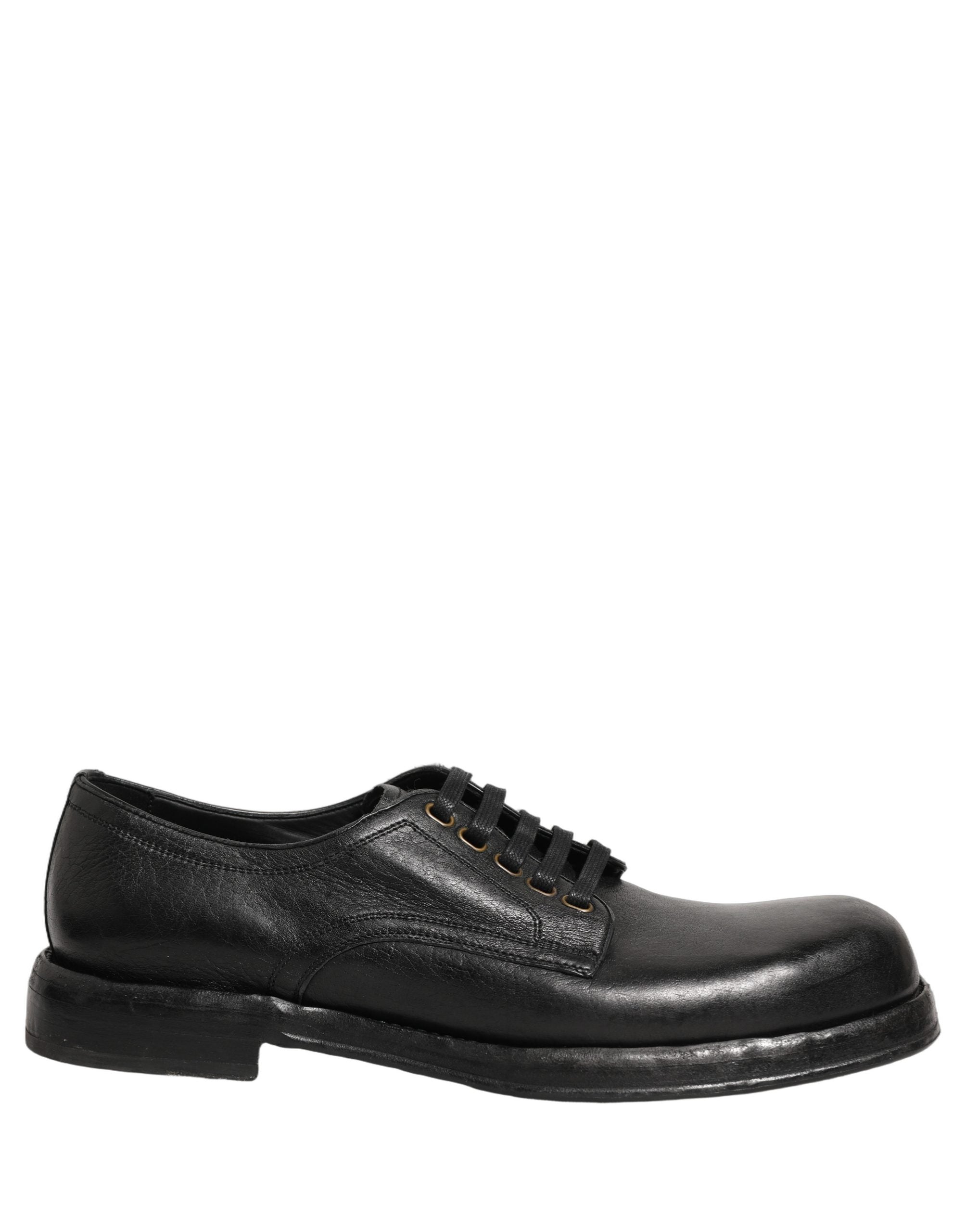 Dolce & Gabbana Schwarze Leder Schnür-Derby-Anzugschuhe für Herren