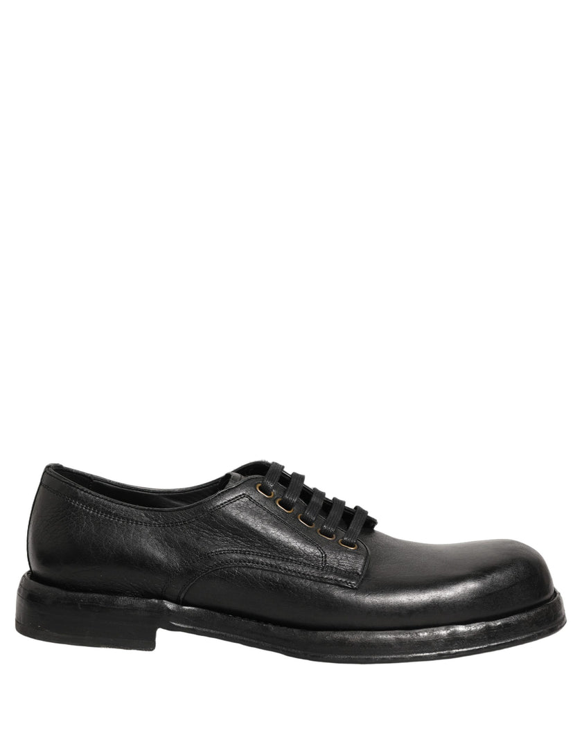 Dolce & Gabbana Schwarze Leder Schnür-Derby-Anzugschuhe für Herren