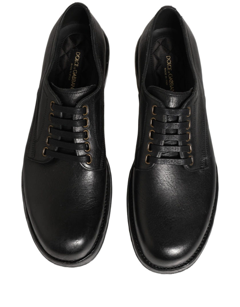 Dolce & Gabbana Schwarze Leder Schnür-Derby-Anzugschuhe für Herren