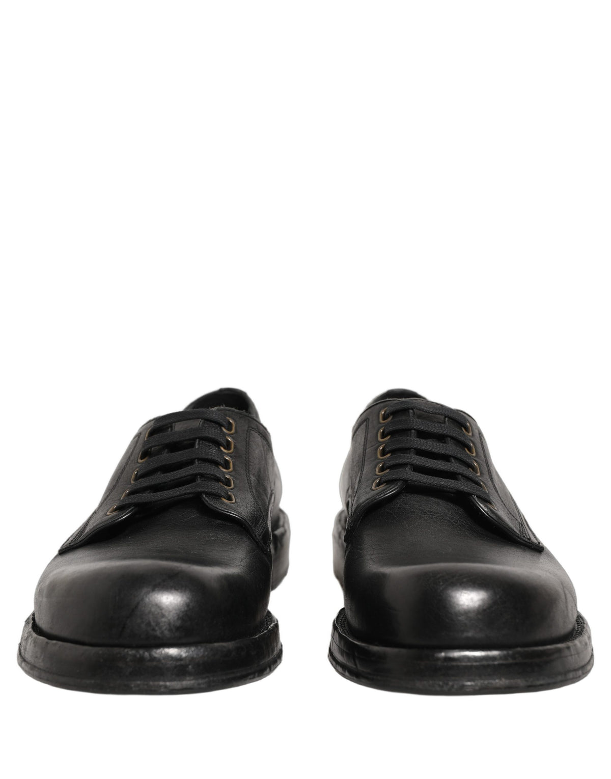 Dolce & Gabbana Schwarze Leder Schnür-Derby-Anzugschuhe für Herren