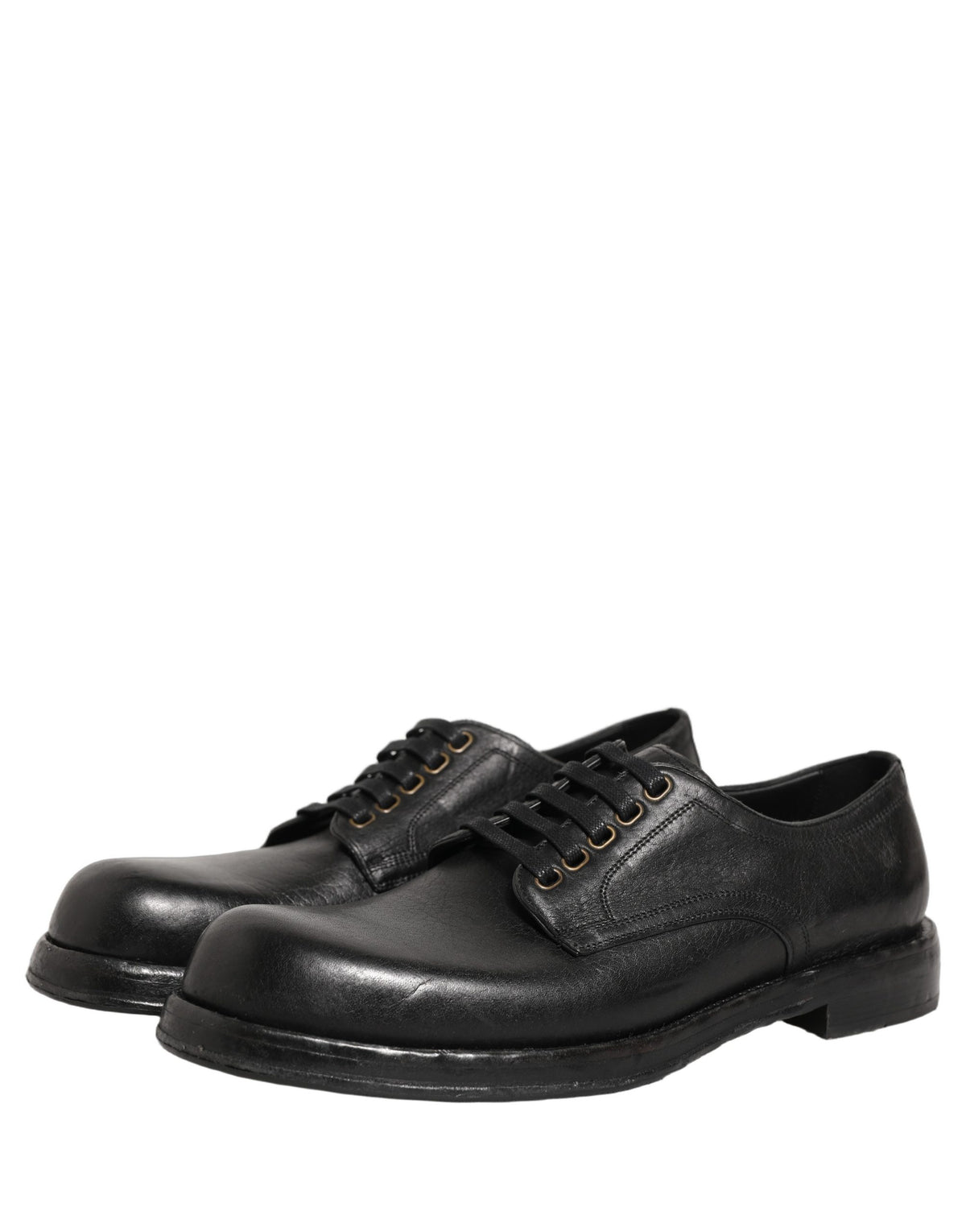 Dolce & Gabbana Schwarze Leder Schnür-Derby-Anzugschuhe für Herren