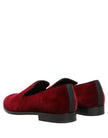 Dolce & Gabbana Burgundfarbene Samt-Slipper für Herren
