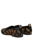 Dolce & Gabbana Schwarze Loafer aus Jacquard mit Blumenmuster