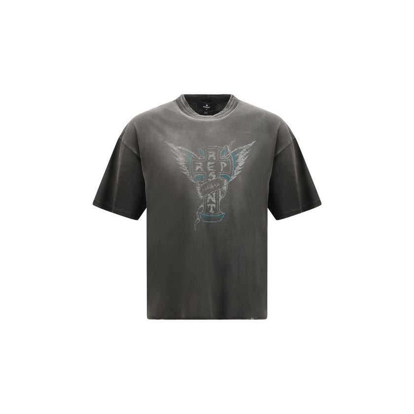 Represent Graues Baumwoll-T-Shirt