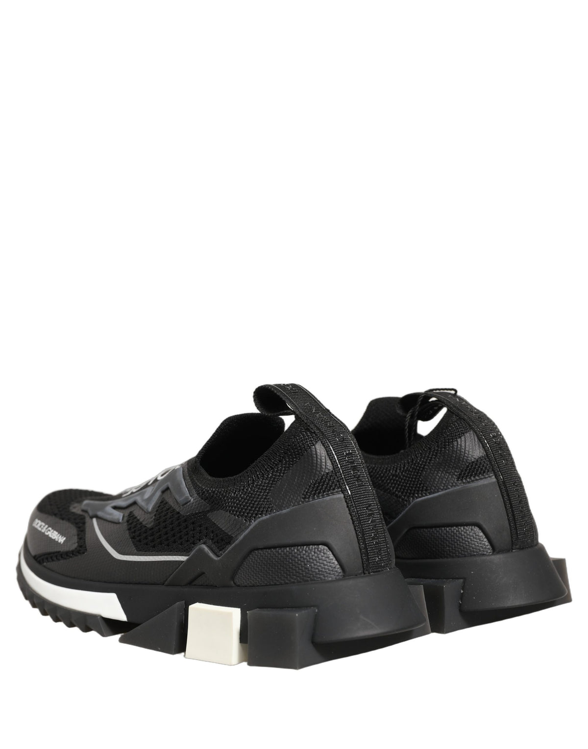 Dolce & Gabbana Schwarze und Weiße Sorrento Slip-On Logo Sneaker Schuhe
