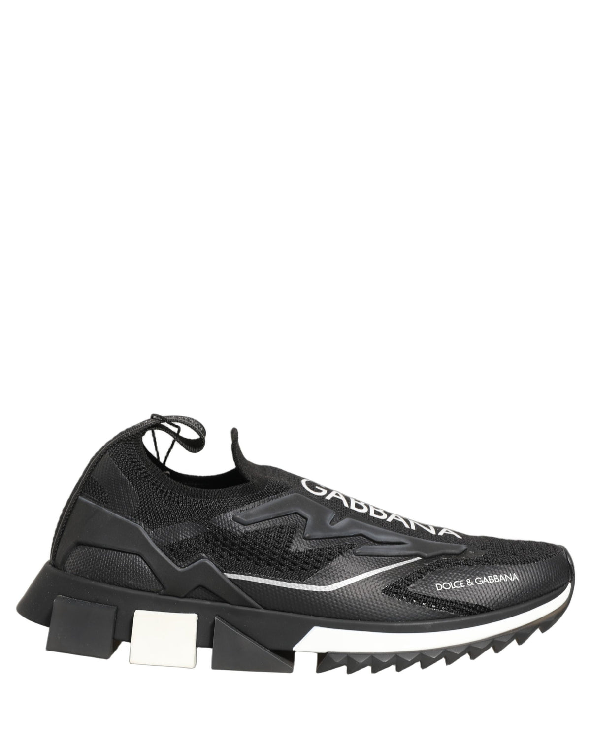 Dolce & Gabbana Schwarze und Weiße Sorrento Slip-On Logo Sneaker Schuhe