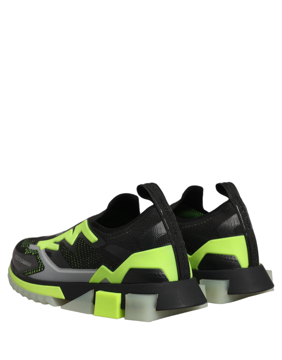 Dolce & Gabbana Schwarze und grüne Sorrento Low-Top-Sneaker