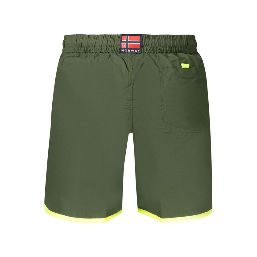 Norway 1963 Grüne Polyamid-Badeshorts für Herren