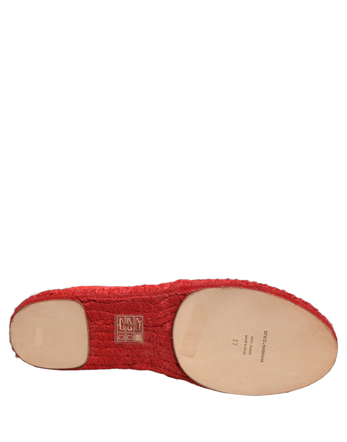 Dolce & Gabbana Red Taormina Lace Espadrille Ballerina Flats