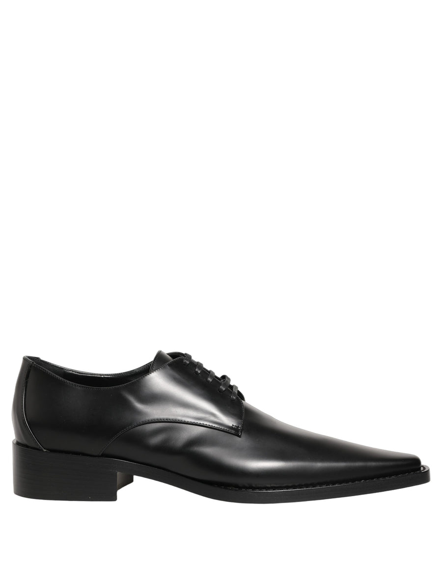 Dolce & Gabbana Black Leather Lace-Up Derby Shoes