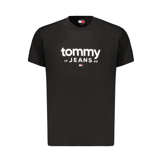 Tommy Hilfiger Schwarzes Baumwoll-T-Shirt für Herren