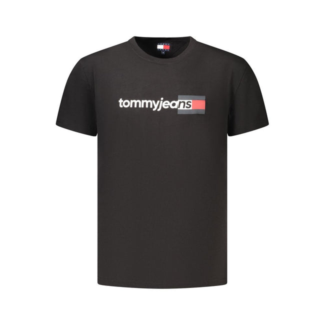Tommy Hilfiger Schwarzes Baumwoll-T-Shirt für Herren