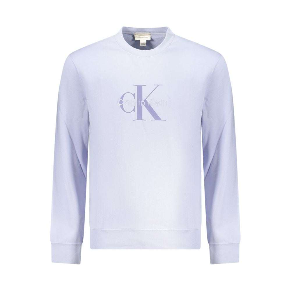 Calvin Klein Lila Baumwoll-Sweatshirt mit Rundhalsausschnitt und Logo-Stickerei