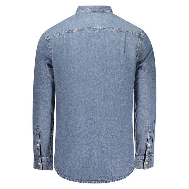 Calvin Klein Herrenhemd aus blauer Baumwolle