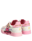 Dolce & Gabbana Weiße Pink Portofino Royal Pig Sneaker Schuhe