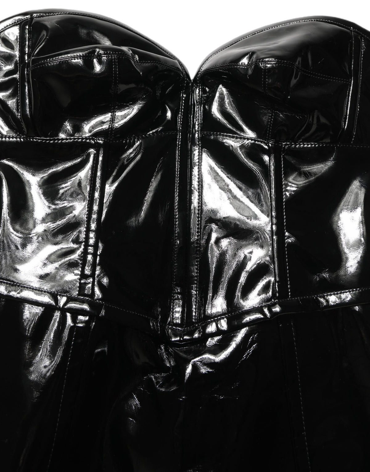 Dolce & Gabbana Black Patent Leather Corset Minidress