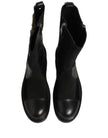 Dolce & Gabbana Schwarze Leder-Stiefeletten mit Patchwork-Optik