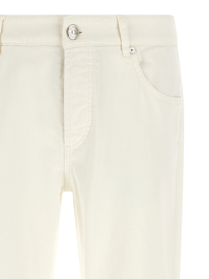 Brunello Cucinelli Weiße Baumwoll-Jeans Denim