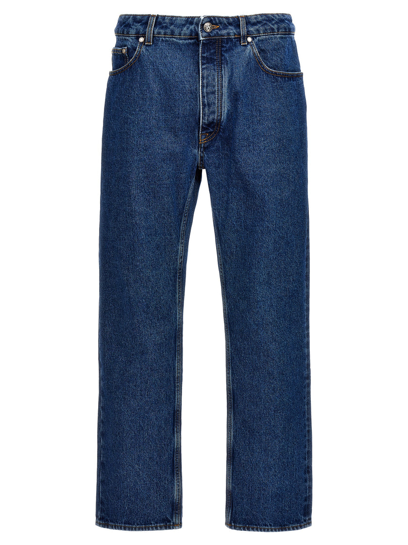 Palm Angels Blaue Jeans aus Baumwolle im geraden Schnitt