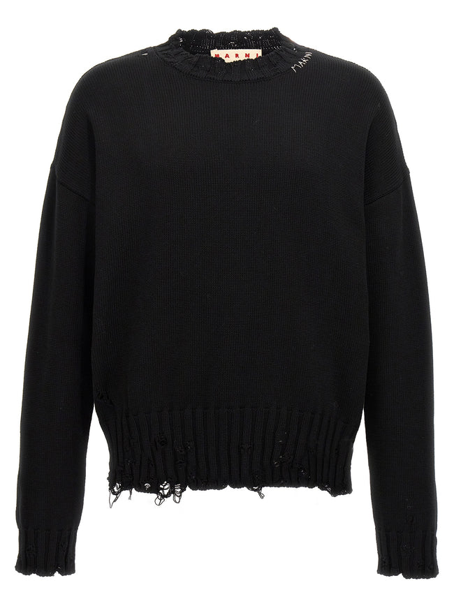 Marni Schwarzer Baumwollcardigan
