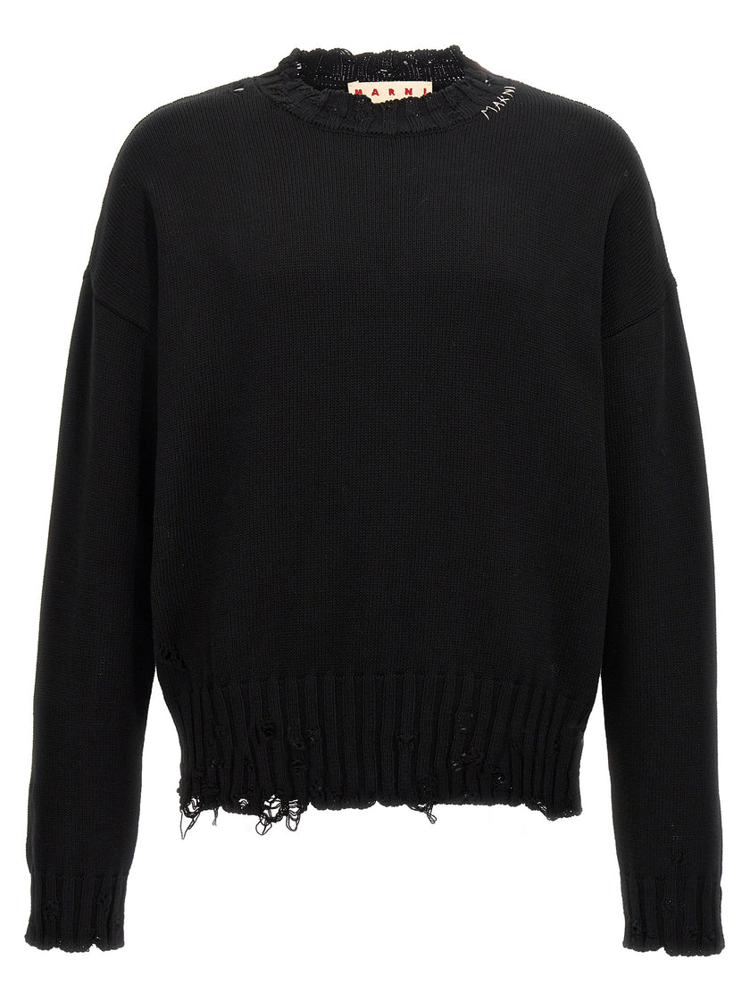 Marni Schwarzer Baumwollcardigan
