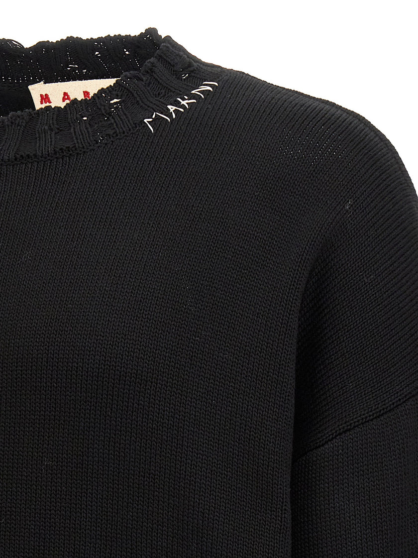 Marni Schwarzer Baumwollcardigan