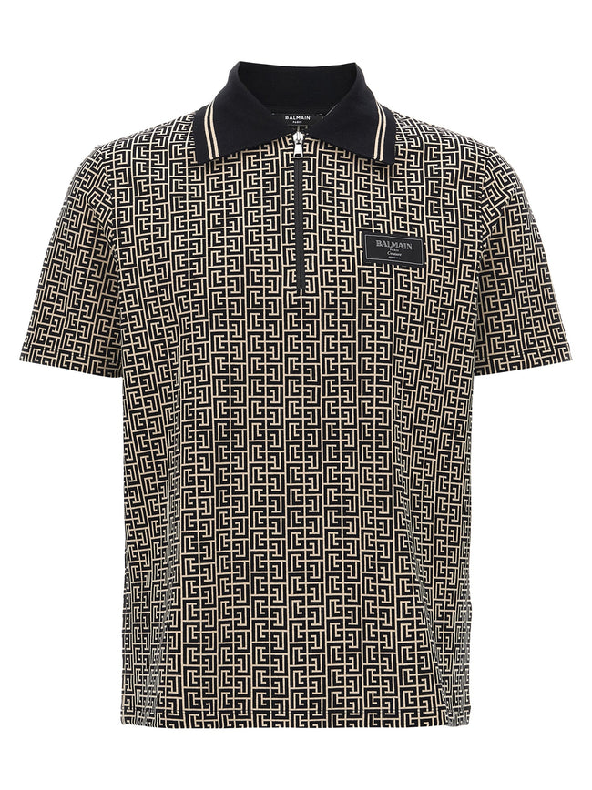 Balmain Bicolor Cotton Polo Shirt