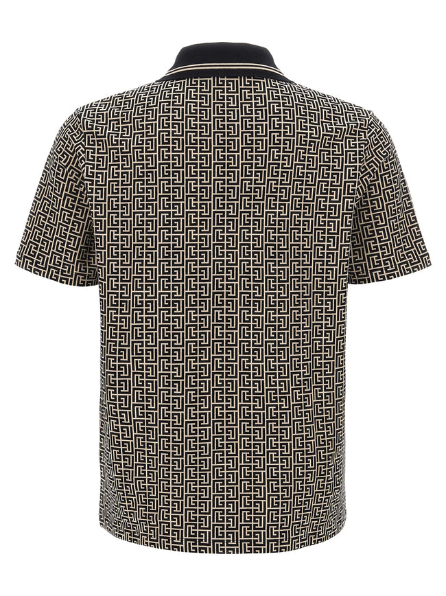 Balmain Bicolor Cotton Polo Shirt