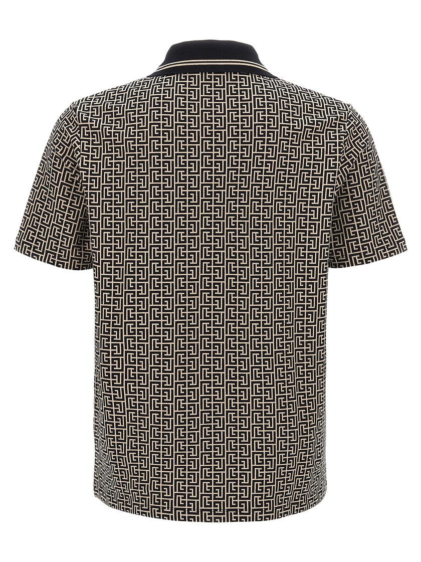 Balmain Bicolor Cotton Polo Shirt