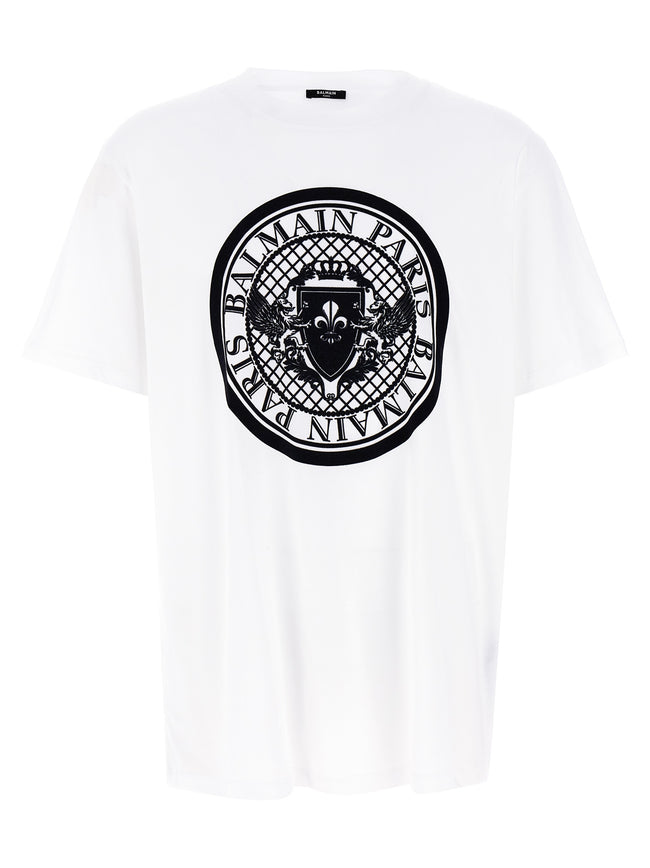Balmain Zweifarbiges Bio-Baumwoll-T-Shirt