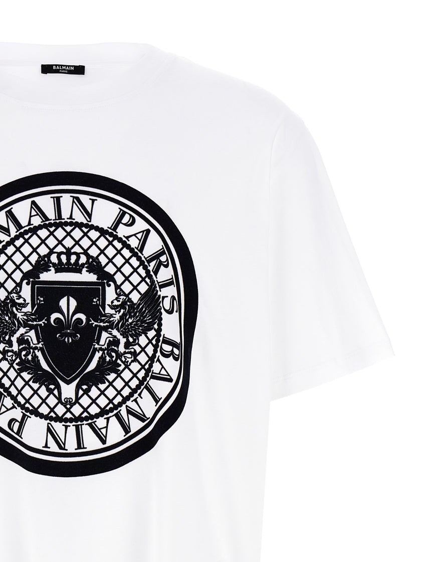 Balmain Zweifarbiges Bio-Baumwoll-T-Shirt