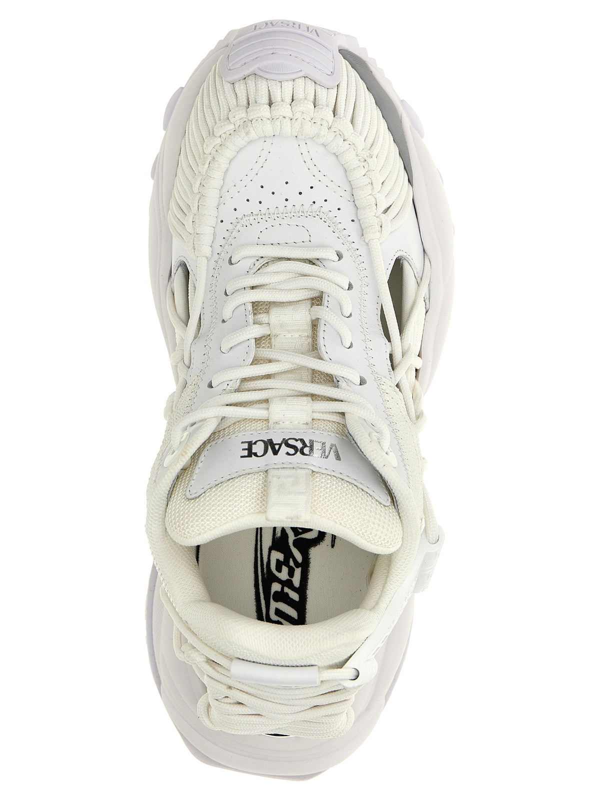 Versace White Athletic-Look Calfskin Sneakers