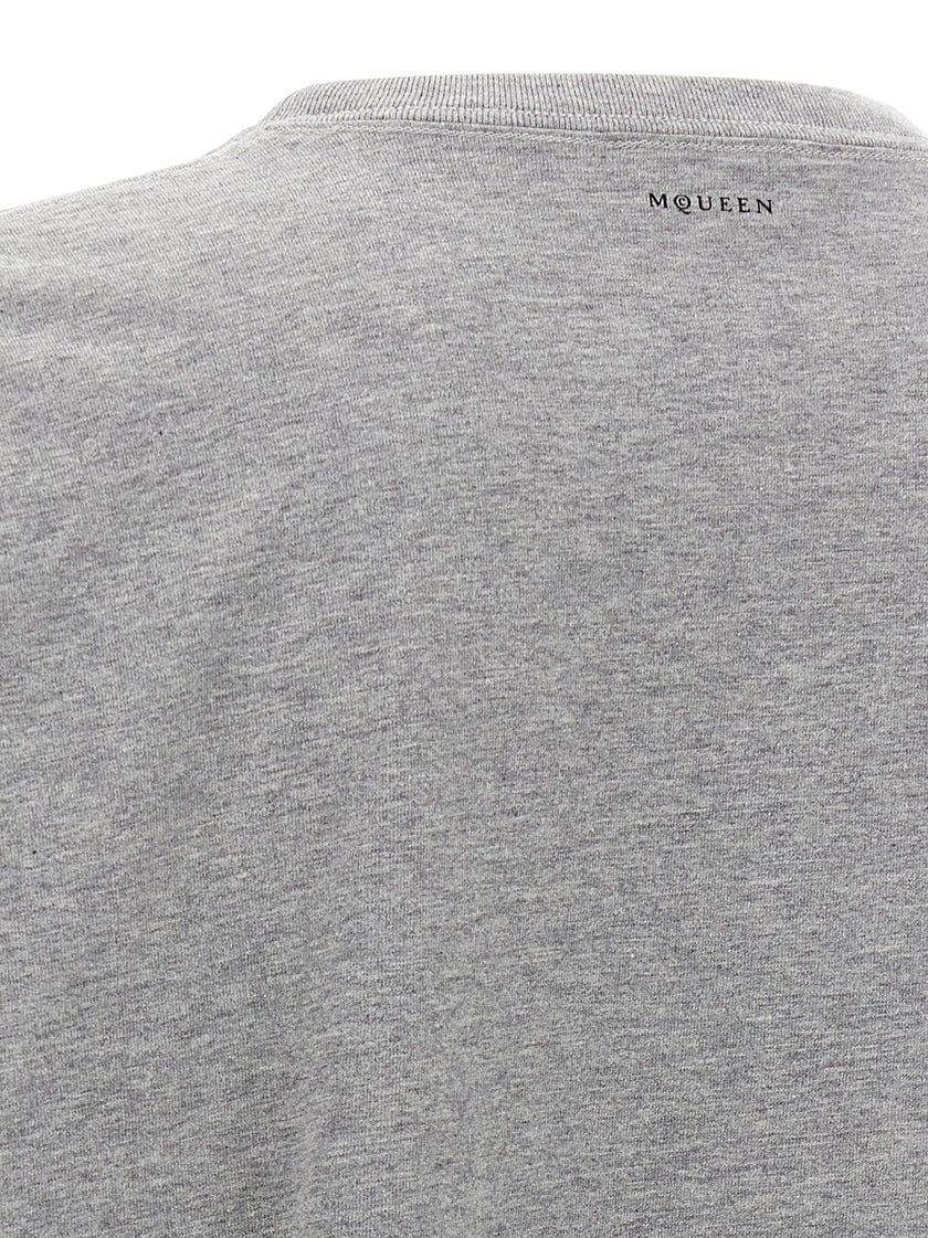 Alexander McQueen Graues Baumwoll-T-Shirt