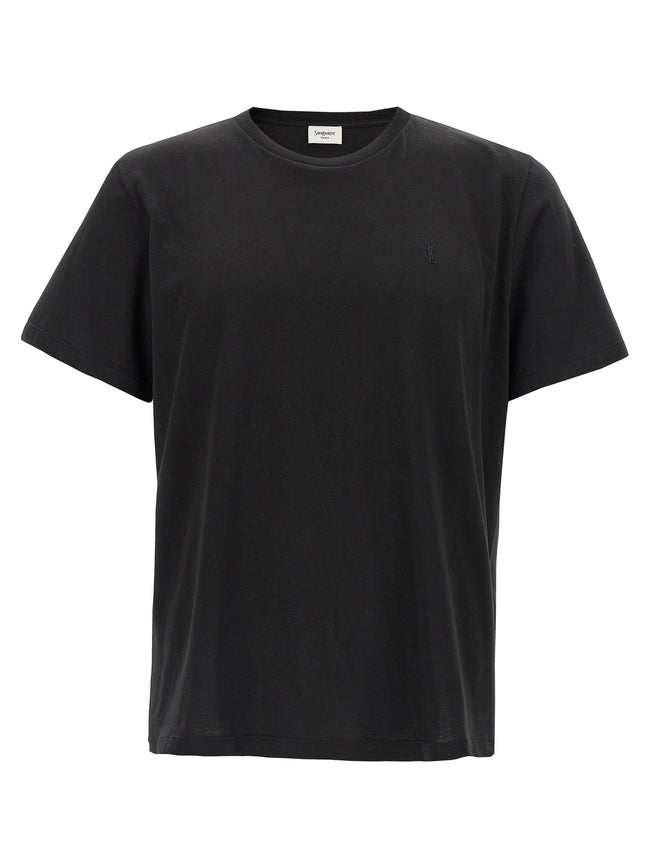 Saint Laurent Schwarzes Baumwoll-T-Shirt