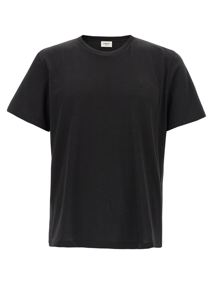 Saint Laurent Schwarzes Baumwoll-T-Shirt