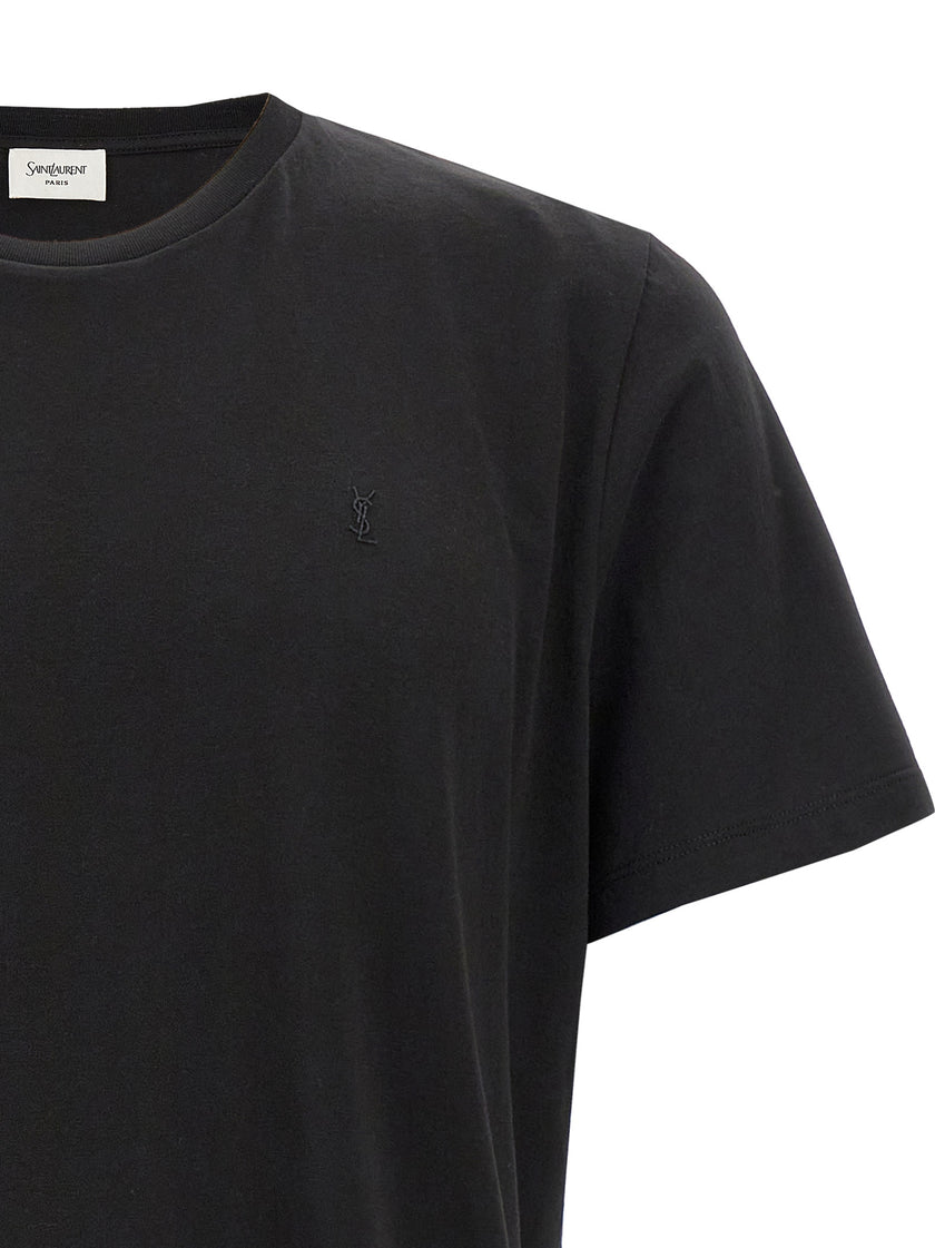 Saint Laurent Schwarzes Baumwoll-T-Shirt