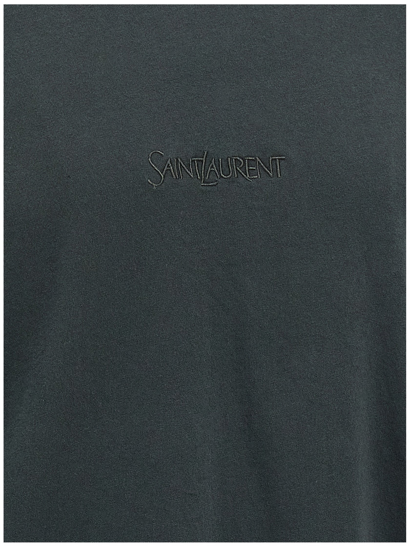Saint Laurent Schwarzes Baumwoll-T-Shirt