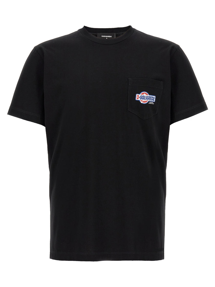 Dsquared² Schwarzes Baumwoll-T-Shirt