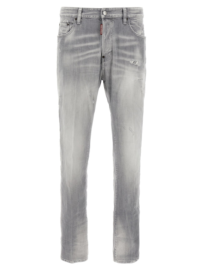 Dsquared² Graue Jeans aus Baumwolle im geraden Schnitt