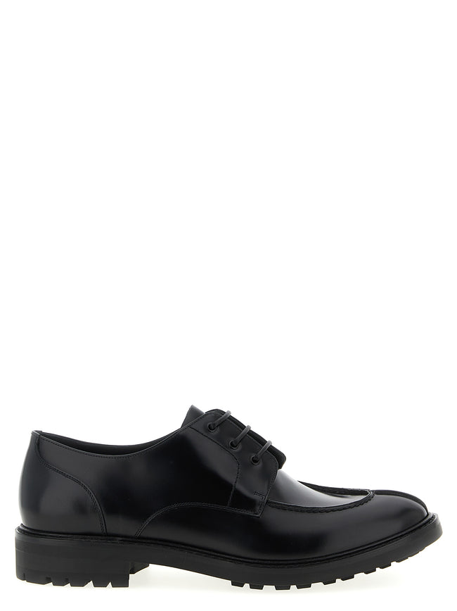 Saint Laurent Schwarze Oxford- und Derby-Schuhe aus Kalbsleder