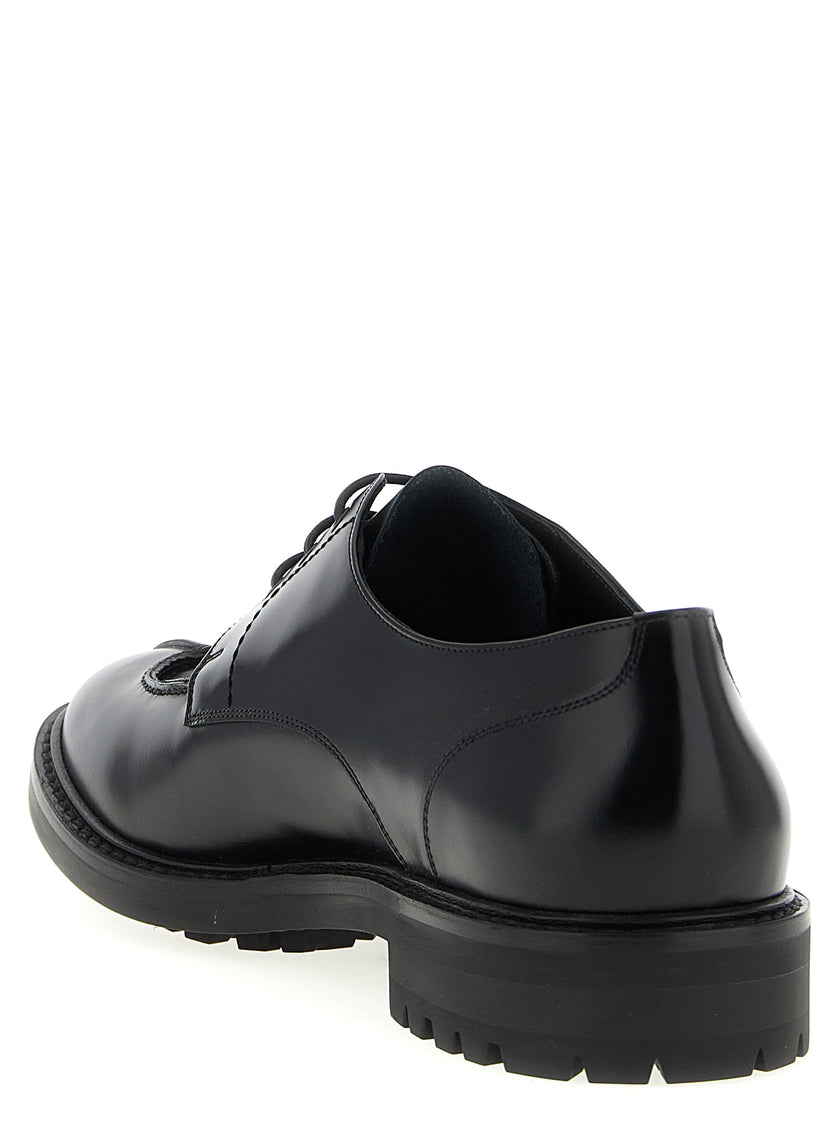 Saint Laurent Schwarze Oxford- und Derby-Schuhe aus Kalbsleder