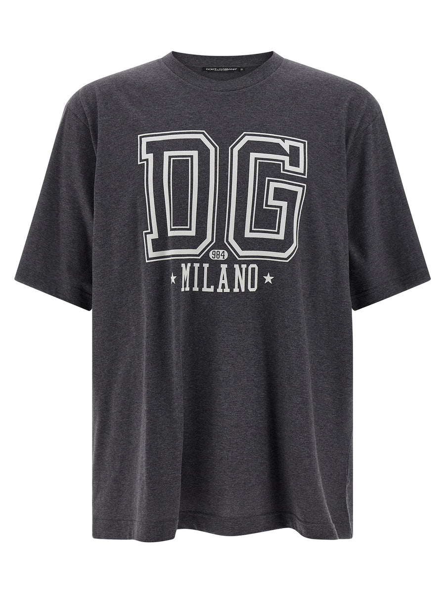 Dolce & Gabbana Grey Cotton T-Shirt