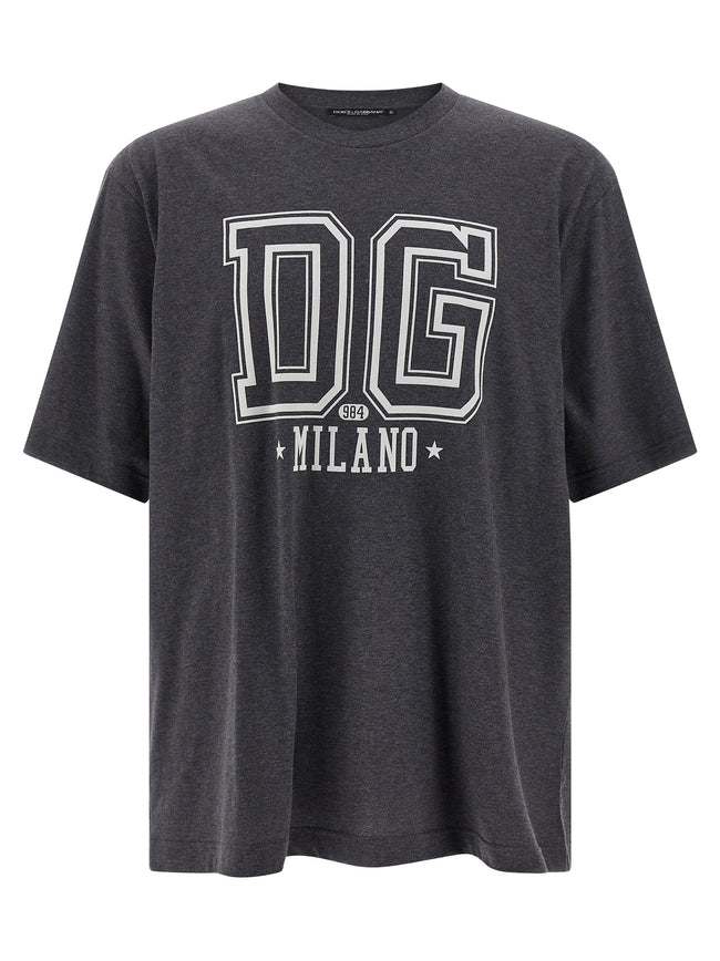 Dolce & Gabbana Graues Baumwoll-T-Shirt