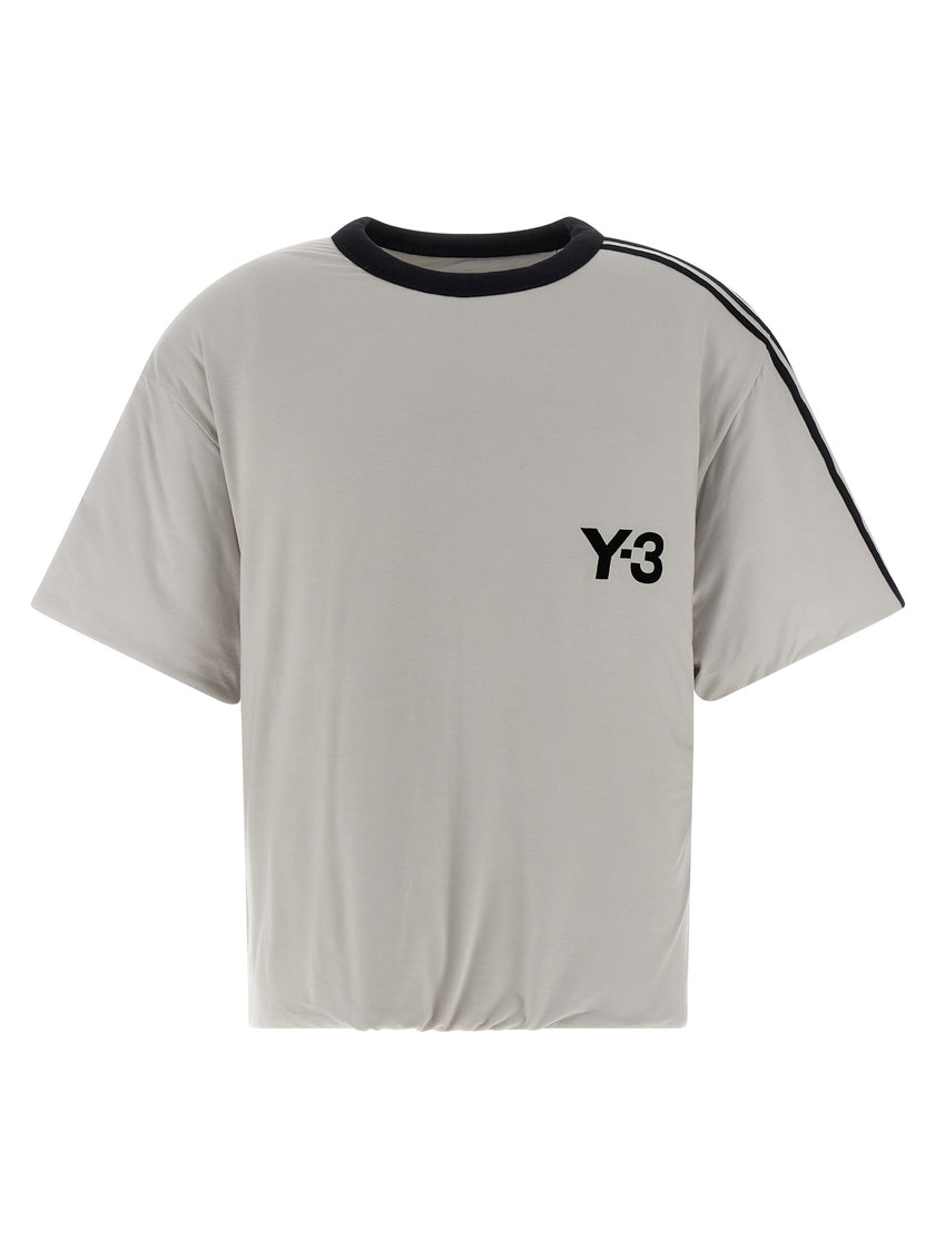 Y-3 Graues Lyocell T-Shirt