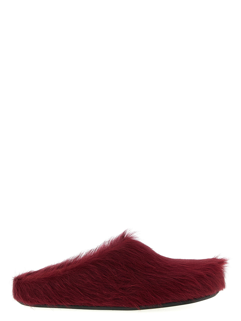 Marni Bordeaux Kalbsleder Clogs